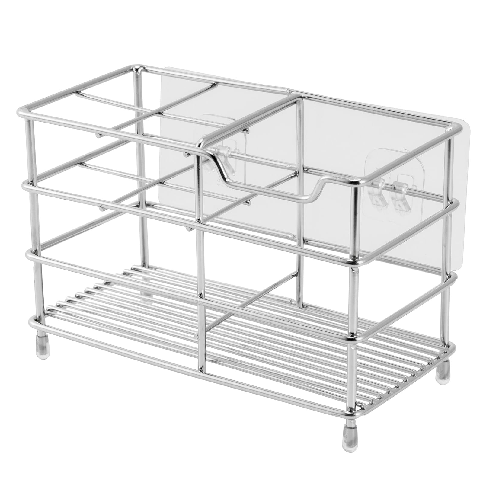 Electric toothbrush holder, stainless steel bathroom storage rack, drain storage rack (Silvery)