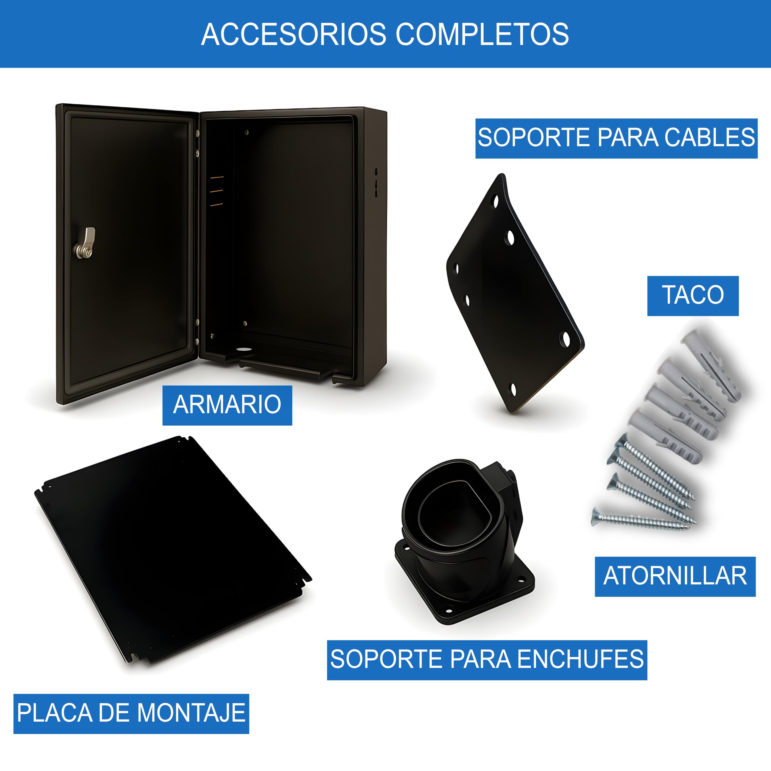 Armario de protección climática para Wallbox con soporte para cables - Caja de protección para Wallbox - Protección contra lluvia, nieve, polvo y UV para estación de carga EV - Armario de