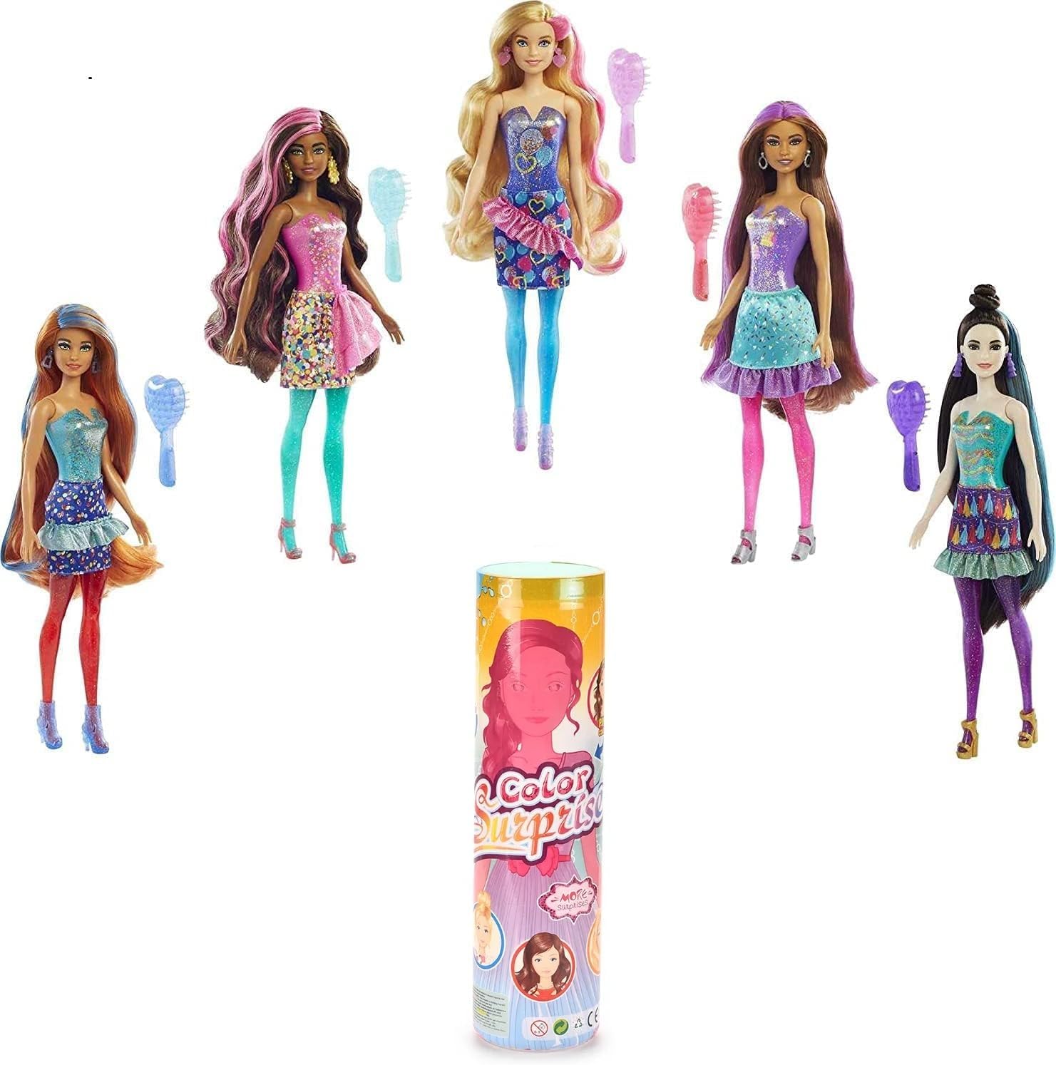 Color Reveal Doll With 5 Surprises for Girls - Exciting Discovery, Interactive Play, Magical Transformation, Surprise Colors Inside