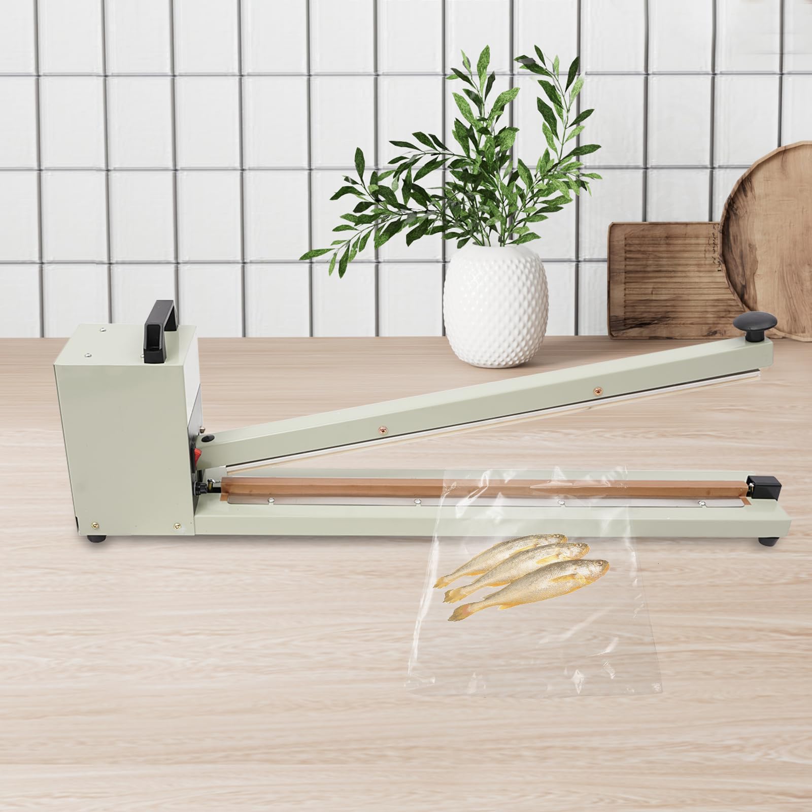 Sigillatrice a caldo, 600 mm, macchina per sigillatura a caldo, macchina manuale a impulso, saldatrice a barre, saldatrice per sacchetti di plastica, carta stagnola, sacchetti di carta kraft