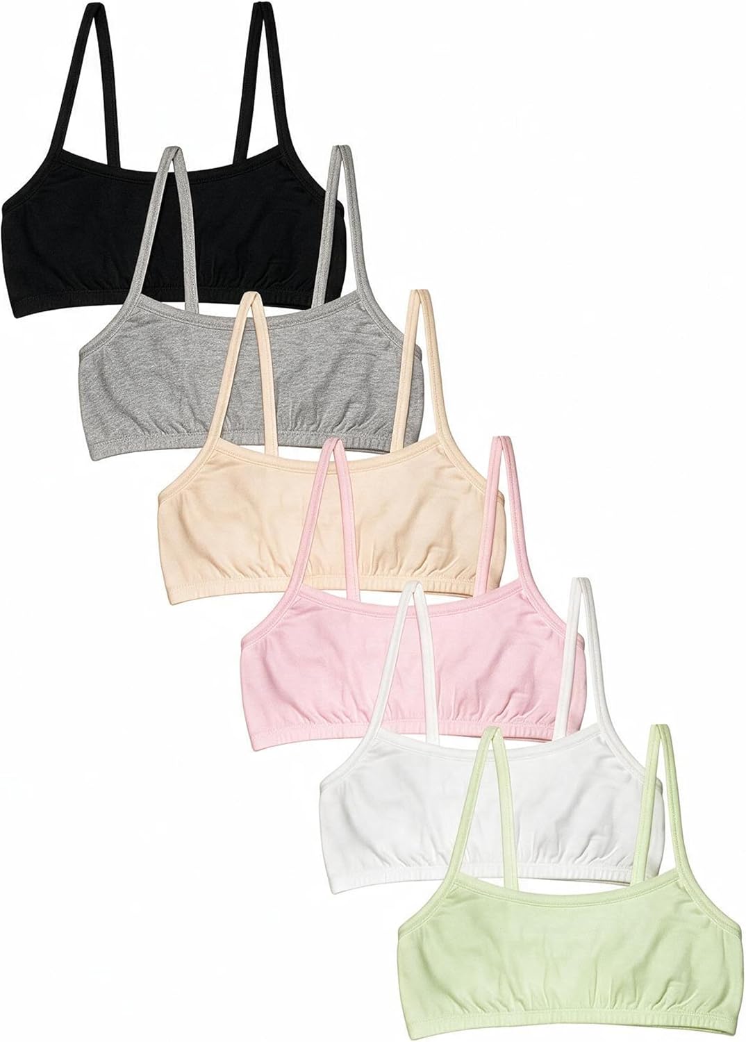 Fruit of the Loom Girl's Cotton Stretch Cami Training Bra Multi-Pack