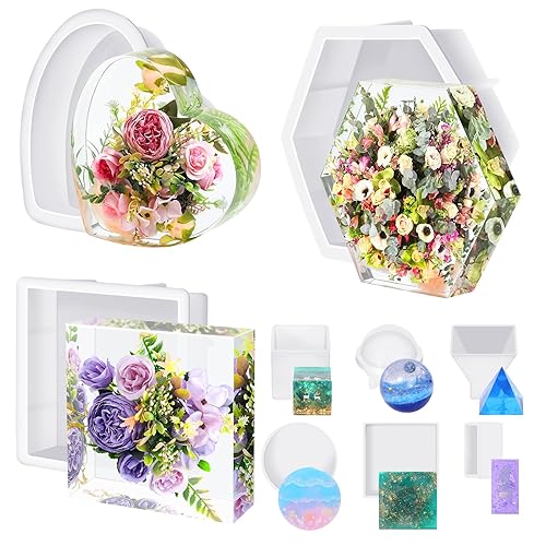 KISREL Large Resin Molds, 3 PCS Silicone Molds Kit for