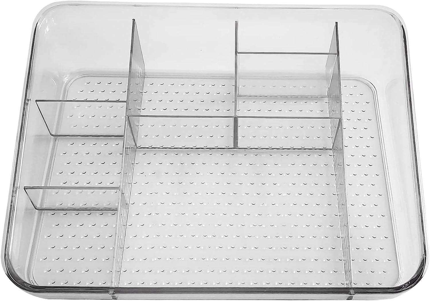 Azelf Transparent PET Plastic Drawer Divider Organizer Bins Household Kitchen Desktop Sundries Storage Boxes Containers
