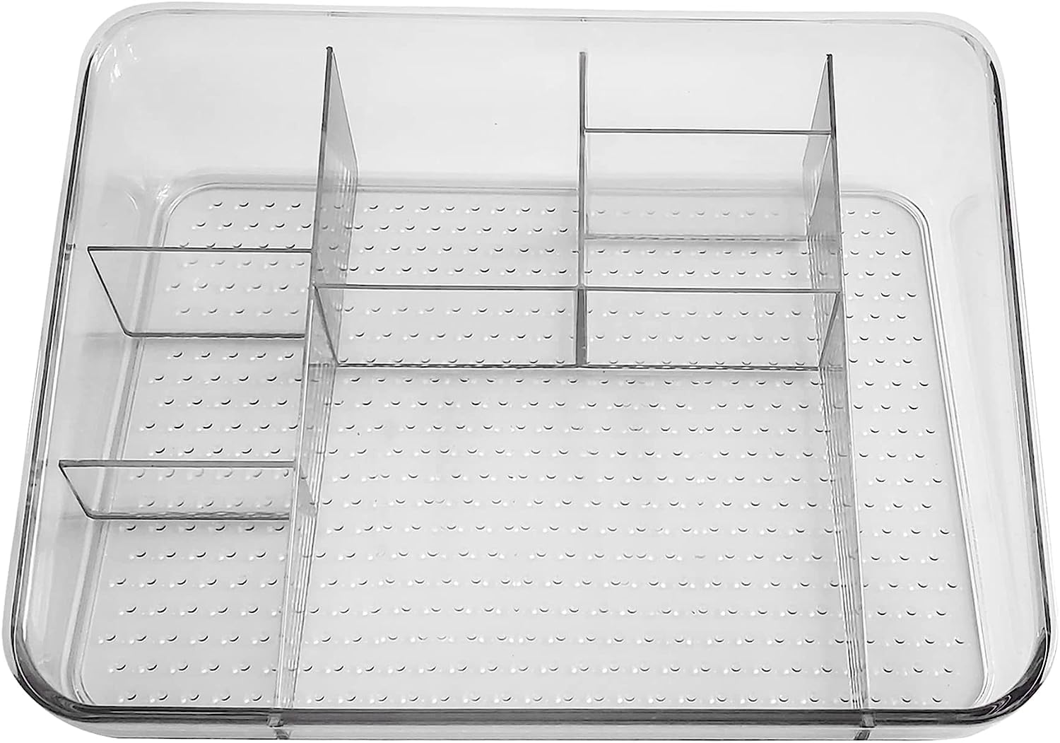 Azelf Transparent PET Plastic Drawer Divider Organizer Bins Household Kitchen Desktop Sundries Storage Boxes Containers