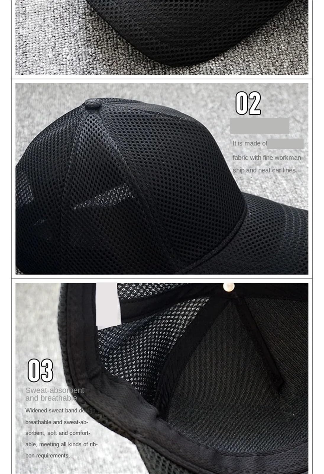 2 Piezas de Gorra béisbol Malla Primavera y Verano for Hombres Mujeres, Camionero Cabeza Grande, Talla Deportes al Aire Libre Correr