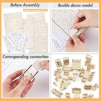 Vista 3 de LOVEINUSA Conjunto de muebles de casa de muñecas de madera, accesorios de habitación en miniatura del rompecabezas 3D, madera natural
