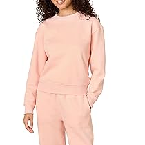 Amazon Essentials x Sofia Grainge Felpa Squadrata a Girocollo con Spalle scese Donna, Rosa, S