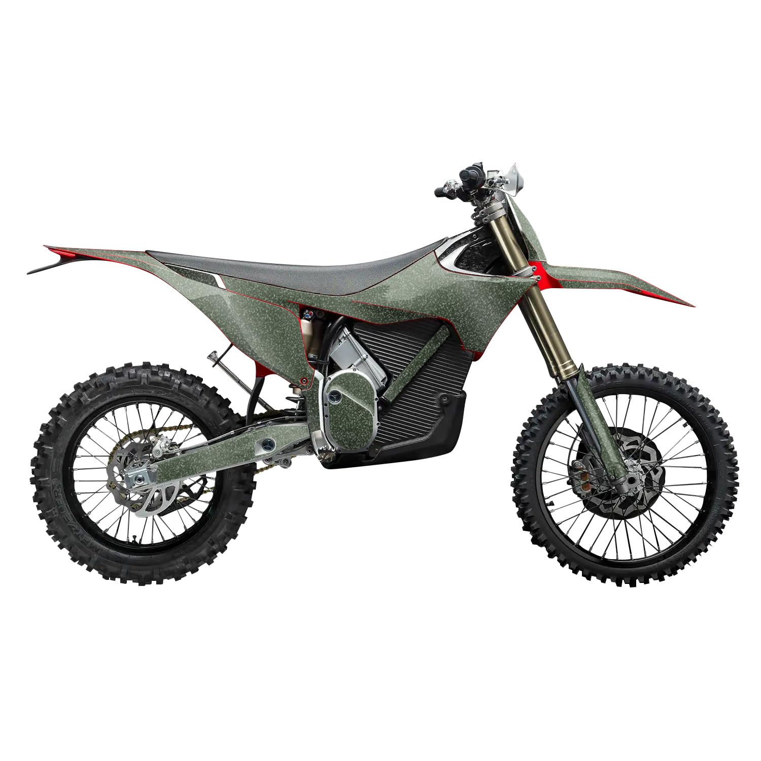 Glossy Glitter Stark Varg MX 2023-2025 Graphics Kit Wrap - Solid Olive - Varg MX Skin - Premium 3M Vinyl Protective Wrap Decal Cover - Easy to Apply | Crafted in The USA by MightySkins