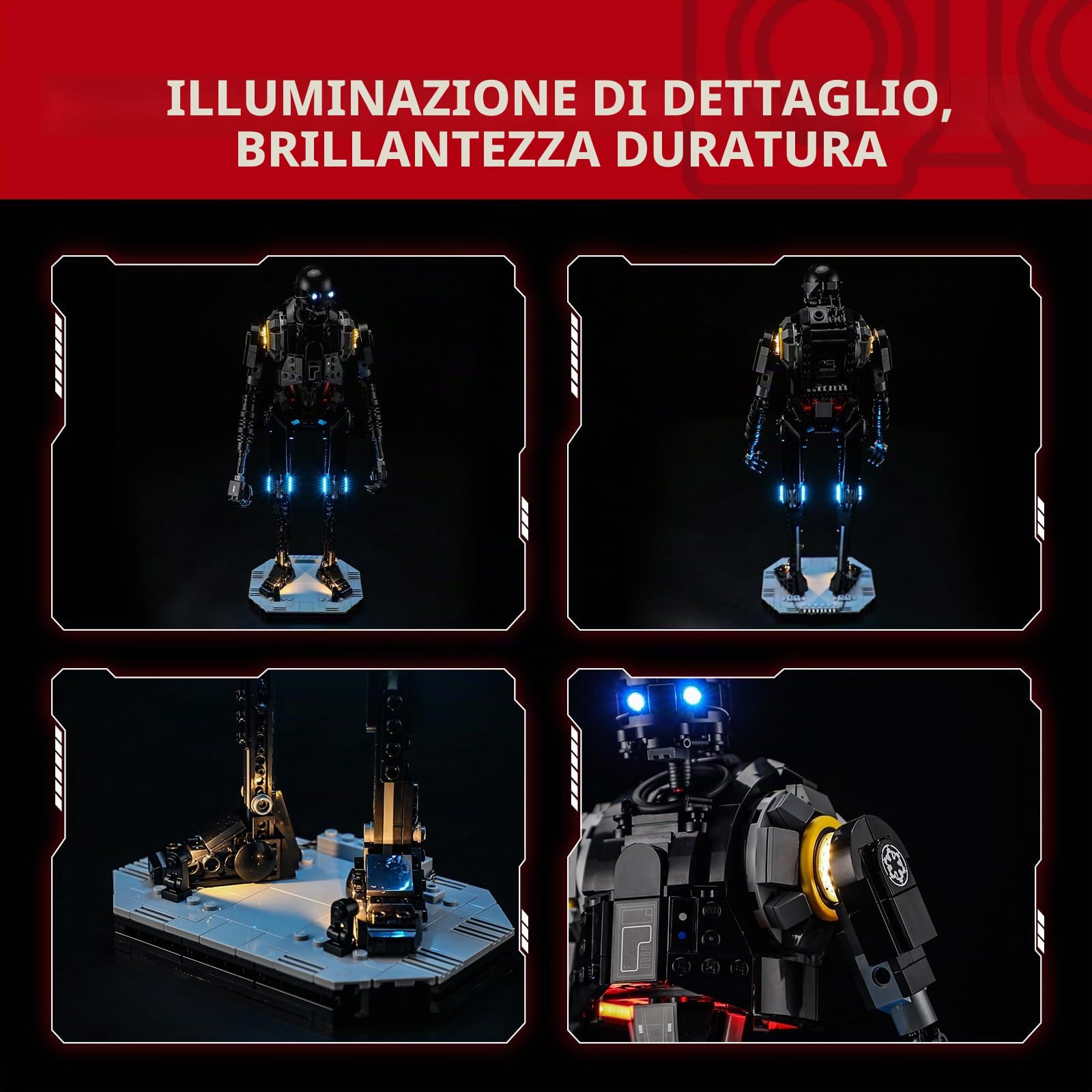 BRIKSMAX Luce per Lego Droide di sicurezza K-2SO 75434 – Compatibile con i mattoncini Star Wars – senza set Lego