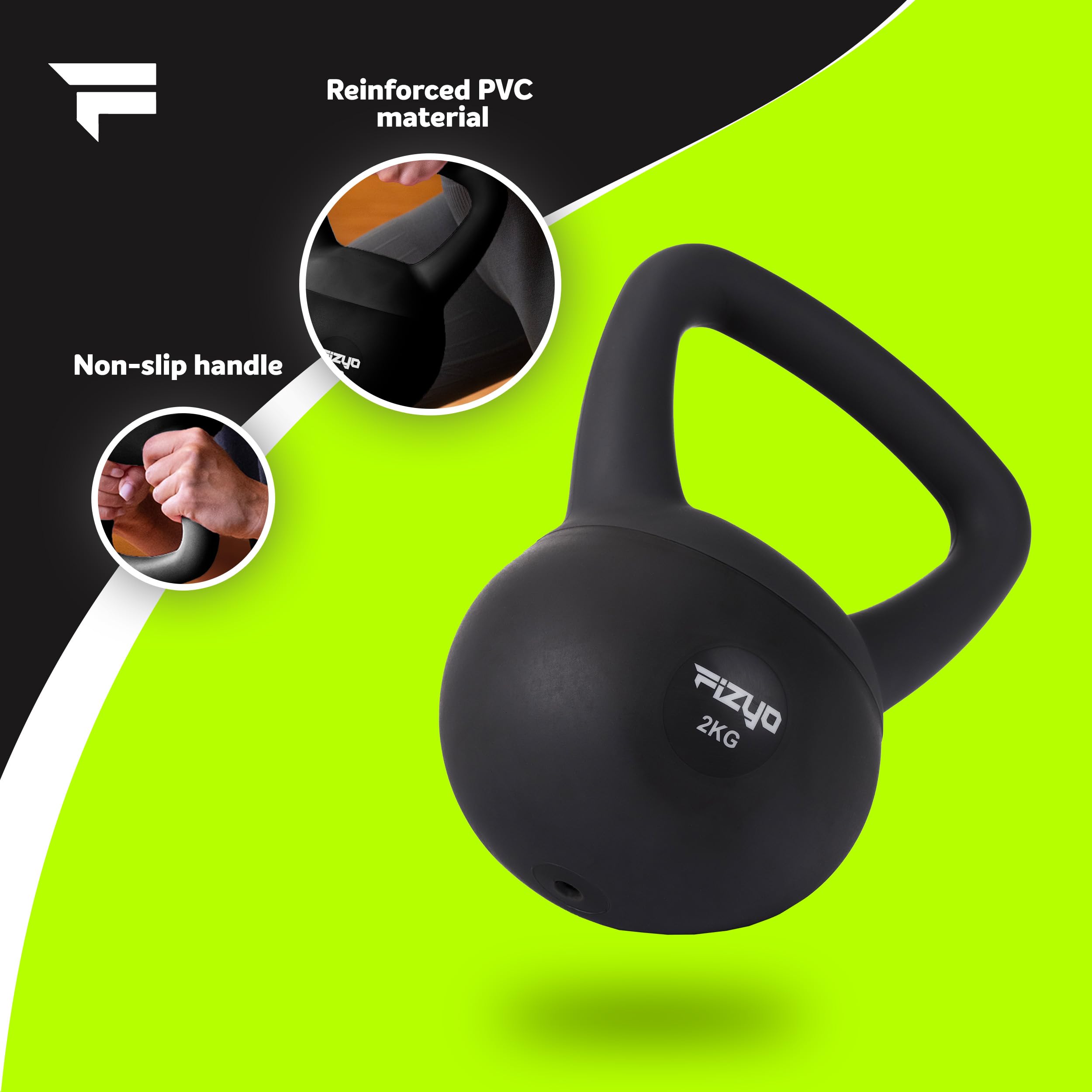 Fizyo Miękki Kettlebell Wypełniony Żelaznym Piaskiem, Antypoślizgowy Uchwyt, PVC Bezpieczny dla Podłogi, Hantle do Treningu, Podnoszenie Ciężarów w Domu i Siłowni, dla Kobiet i Mężczyzn