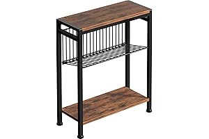 Small Side Table for Small Spaces with Magazine Holder