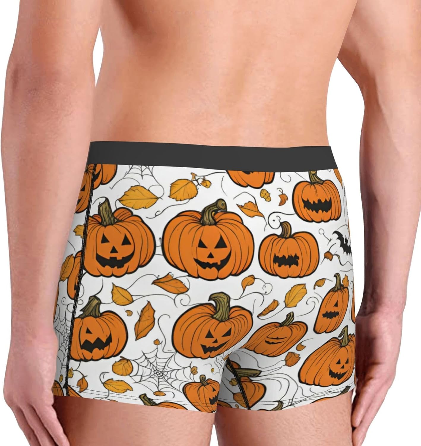 Halloween Pumpkin Patterns Print Boxers For Menâ€“full Print Mens Underwear Boxer Briefs,Comfortable Boxers For Men