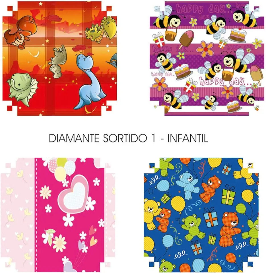 Papel Presente Couché x Pacote com 40 Unidades, V.M.P. 204.88.99, Cores Sortidas, 60 x 96 cm