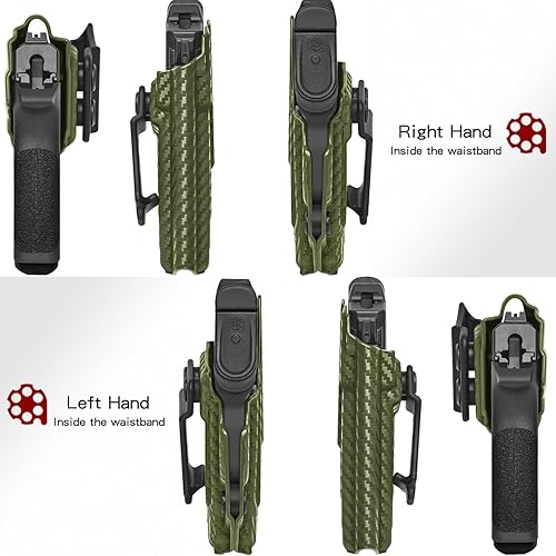 Vista 13 de Amberide Bodyguard 380 Laser Holster, IWB Kydex Concealed Carry Holster for S&W Bodyguard 380 with Crimson Trace Laser, Adjustable Cant and Blanco