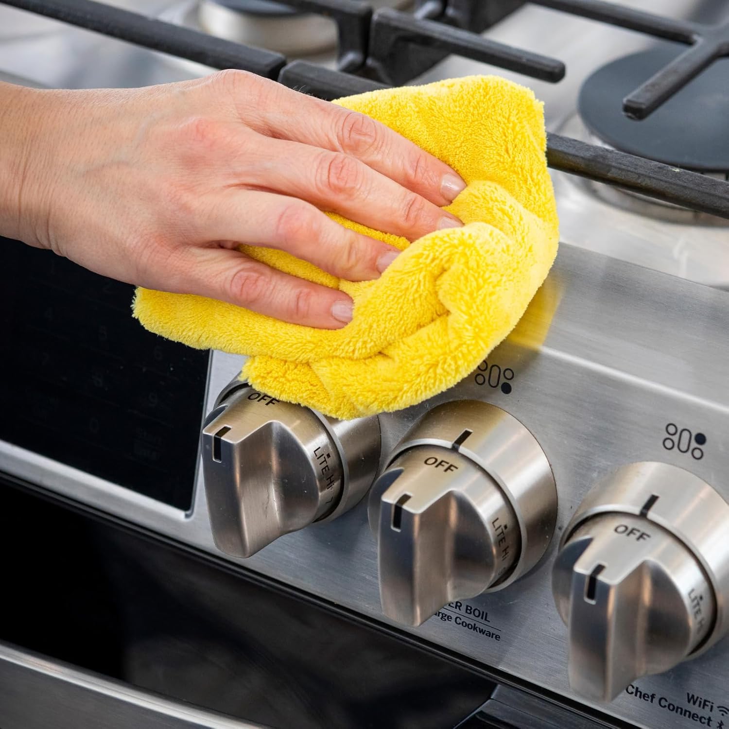 Scrub Daddy + Cif Bundle - Includes 3 Cif Cream All Purpose Cleaner, Lemon Scent 10-Piece Microfiber Towel Set for Gentle Cleaning (4 Count Set)