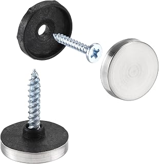 uxcell Mirror Screws, 18mm/0.71", 28pcs Decorative Cap Fasteners Cover Nails, Wire Drawing, Silver Tone 201 Stainless Steel