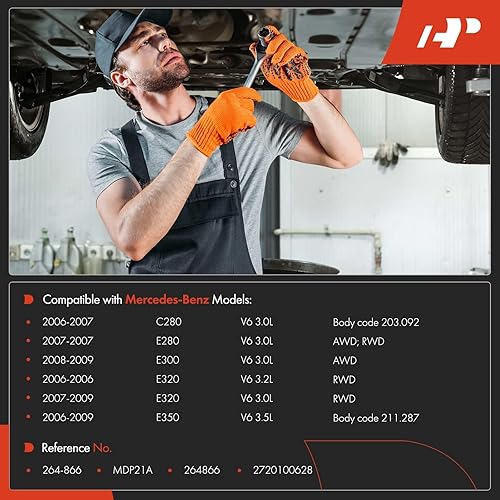 Miniatura 2 de A-Premium Cárter inferior de aceite de motor con tapón de drenaje compatible con Mercedes-Benz C280 2006-2007, E280 2007-2007, E300 2008-2009, E320