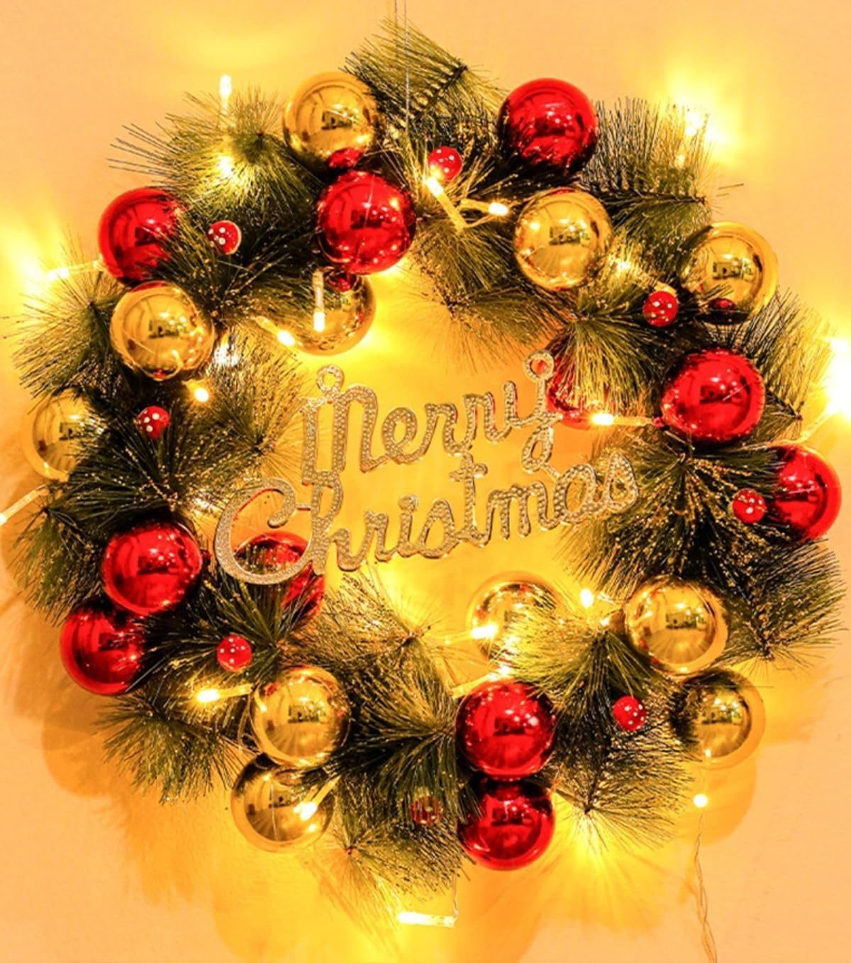 Amazon.co.jp: 【Wixero】特大サイズの北欧風クリスマスリース カラー