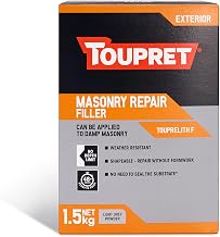 Toupret Masonry Repair Filler - Weather-Resistant Powder Filler for Exterior & Damp Masonry - No Shrink, Shapeable Deep Fills - Paint-Ready in 48‑72 hours - Cement-Based Repair Powder - 1.5kg