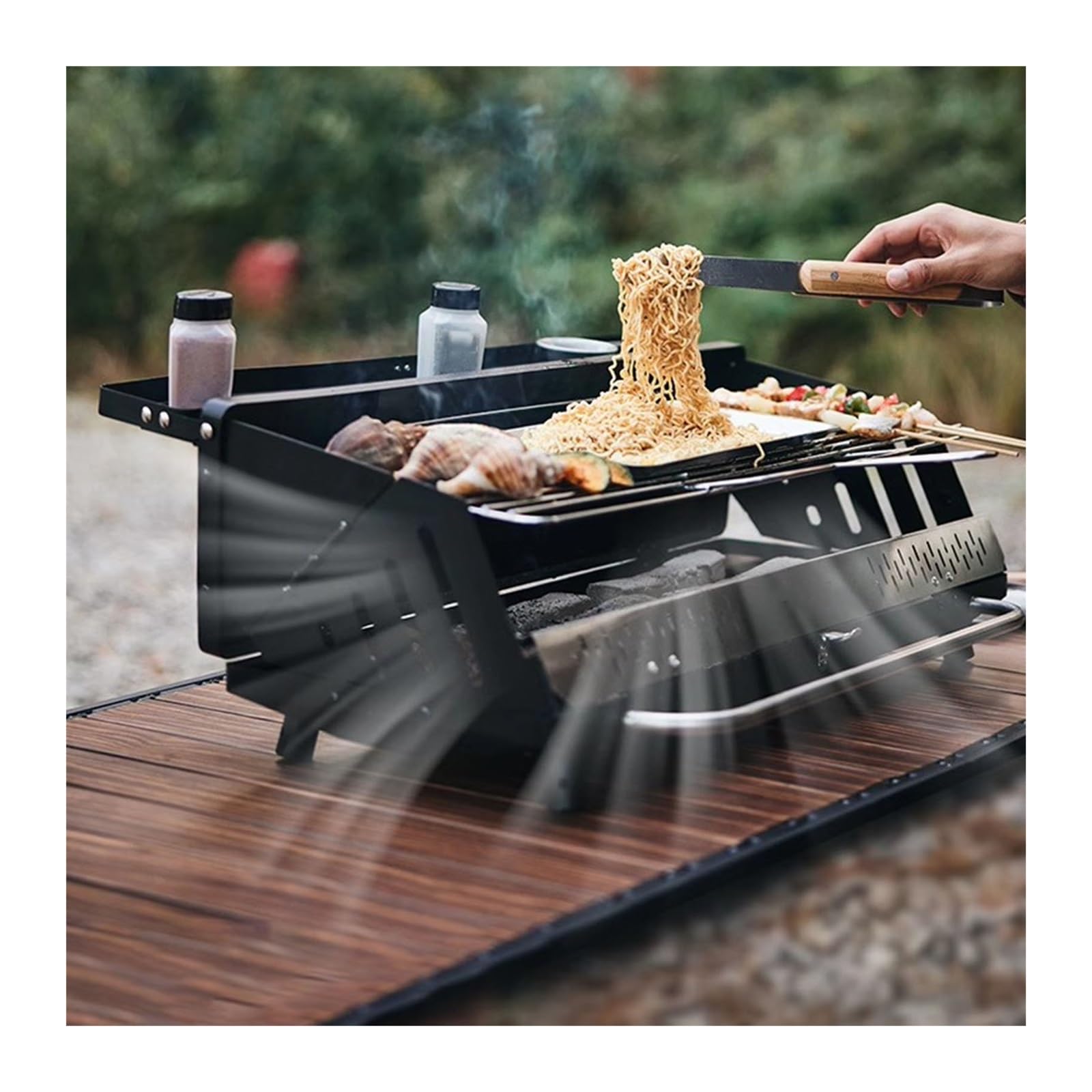 Griglia da Tavolo Fornello for Barbecue da Campeggio con griglia Verticale. for spiedini for Portatile Pieghevole for la casa all'aperto