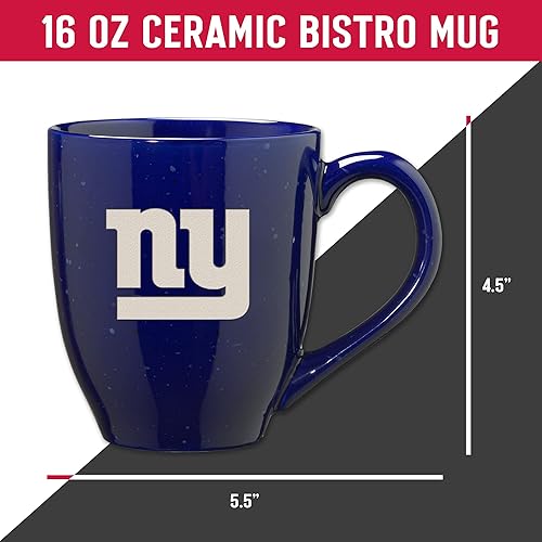 Miniatura 68 de Rico Industries, NFL Football - Taza de café de 16 oz de cerámica moteada, grabada con láser y de color de los equipos de fútbol americano de la NFL