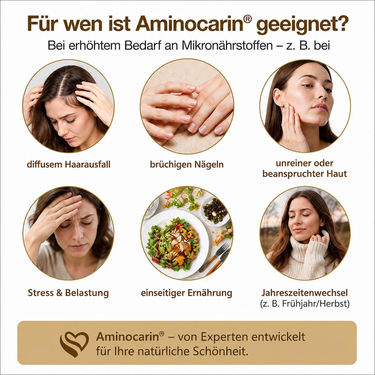 Kapseln für Haare, Haut & Nägel mit Biotin, Selen, Zink & Collagen - Vitamine A, C & B-Komplex - Hochdosierter Nährstoffkomplex mit 14 Wirkstoffen - 60 Stück.