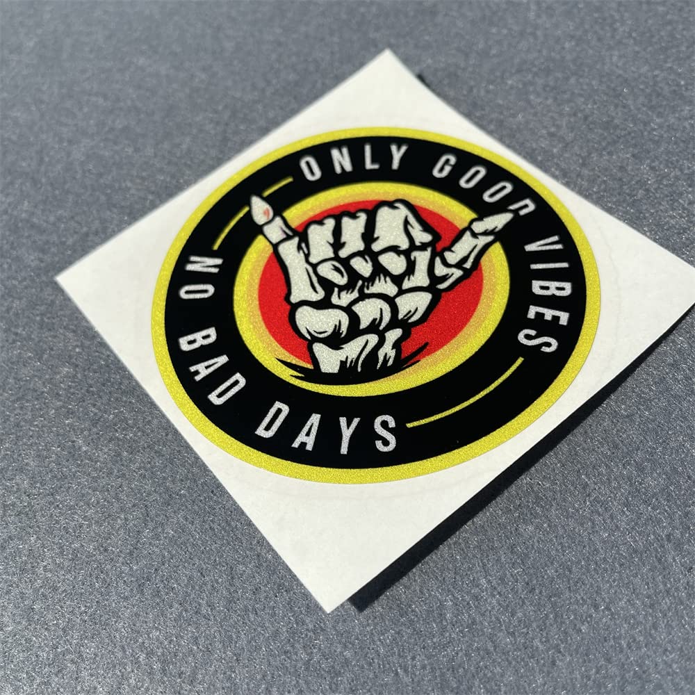 Car Stickers Skull Hand Skeleton Only Good Vibes No Bad Days Applique Auto Truck Outdoor Window Caution Decals 100mm