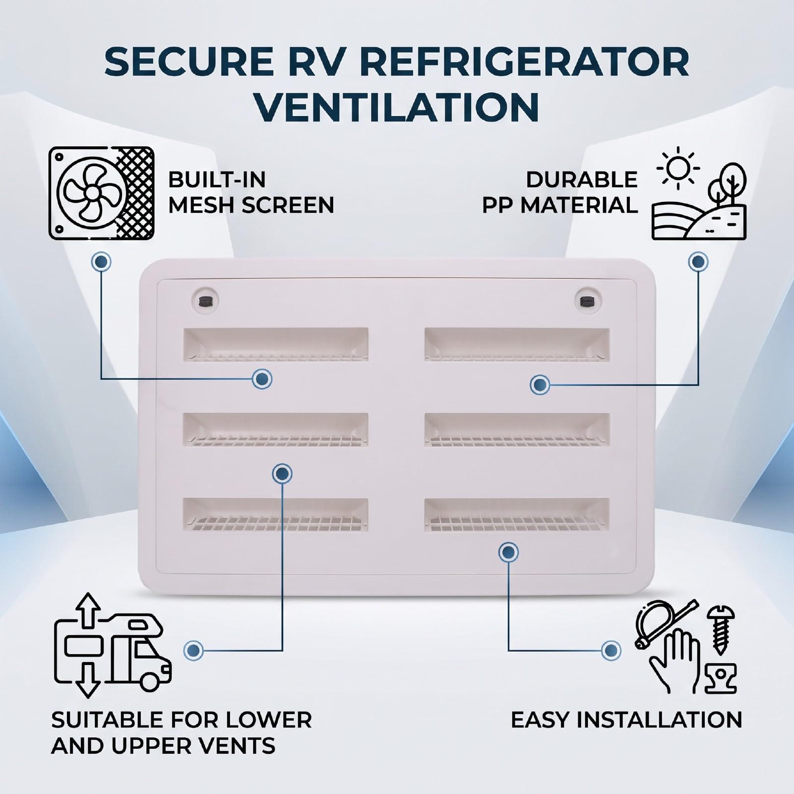 Copertura Laterale Ventilazione Frigorifero RV con Griglia