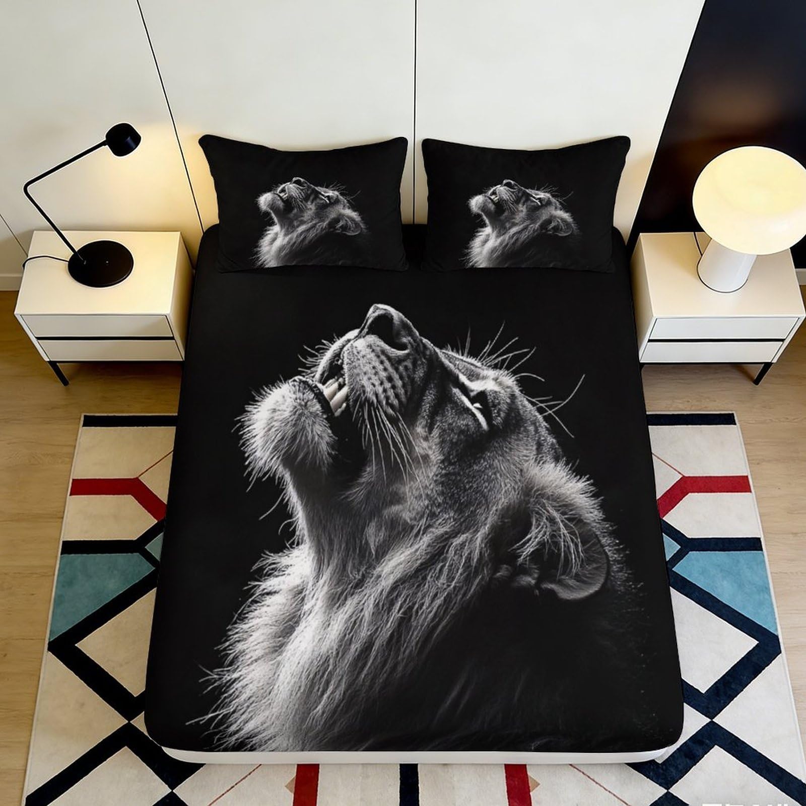 3D Printed Steam Train Fitted Sheet Microfiber Deep Pocket Steam Train Mattress Fitted Cover Non-Slip for Bedroom 200x200x25cm