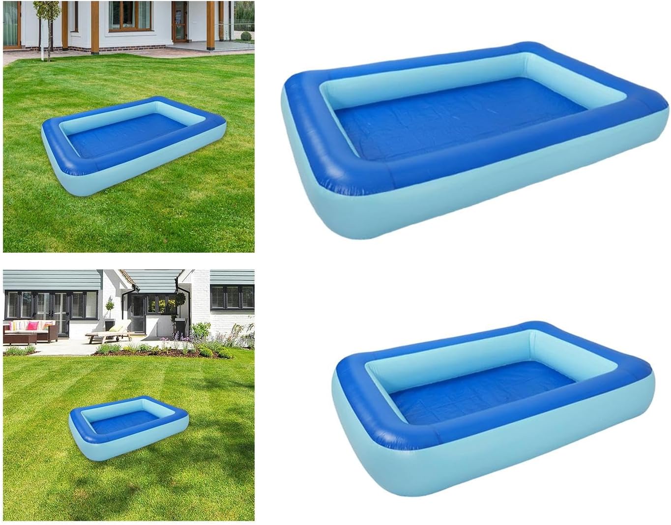 Inflatable Pool Easy to Clean Reusable Kiddie Pool for Home Outdoor Backyard 210cm