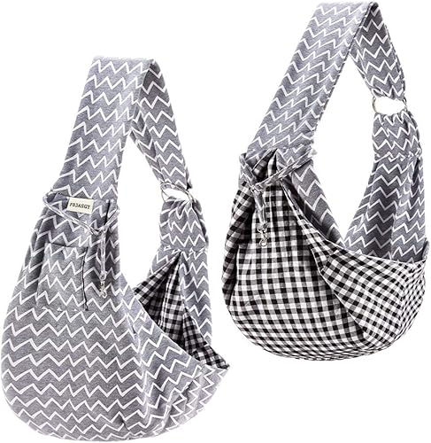 Miniatura 2 de FDJASGY Bolsa de transporte para mascotas pequeñas, manos libres, reversible, con cinturón de seguridad, para perros y gatos para viajes al aire