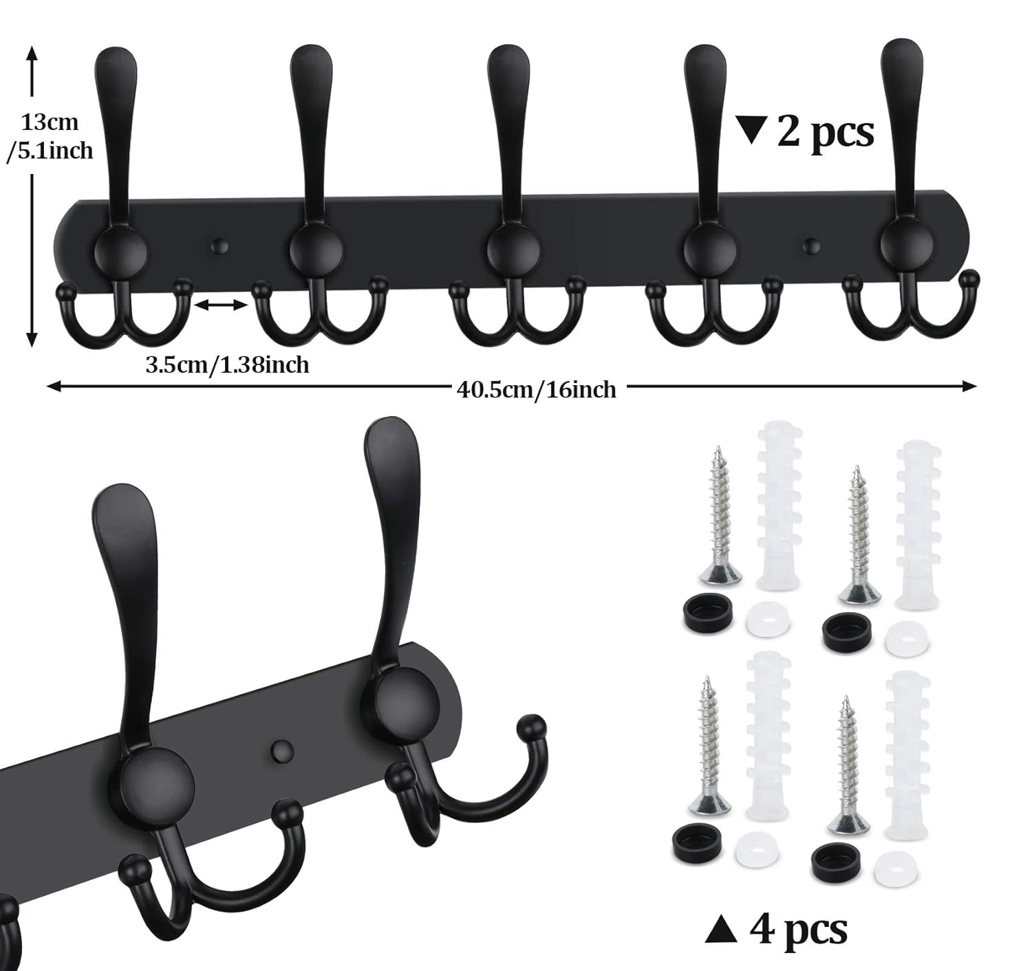 Gеt Pорulаr оƒƒеr Lemonfilter 2 Pack Coat Rack Wall Mounted, 5 Tri Hooks, Heavy Duty, Stainless Steel Wall Coat Hanger with 10 Pack S Hooks for Kitchen, Bedroom, Bathroom, Entryway