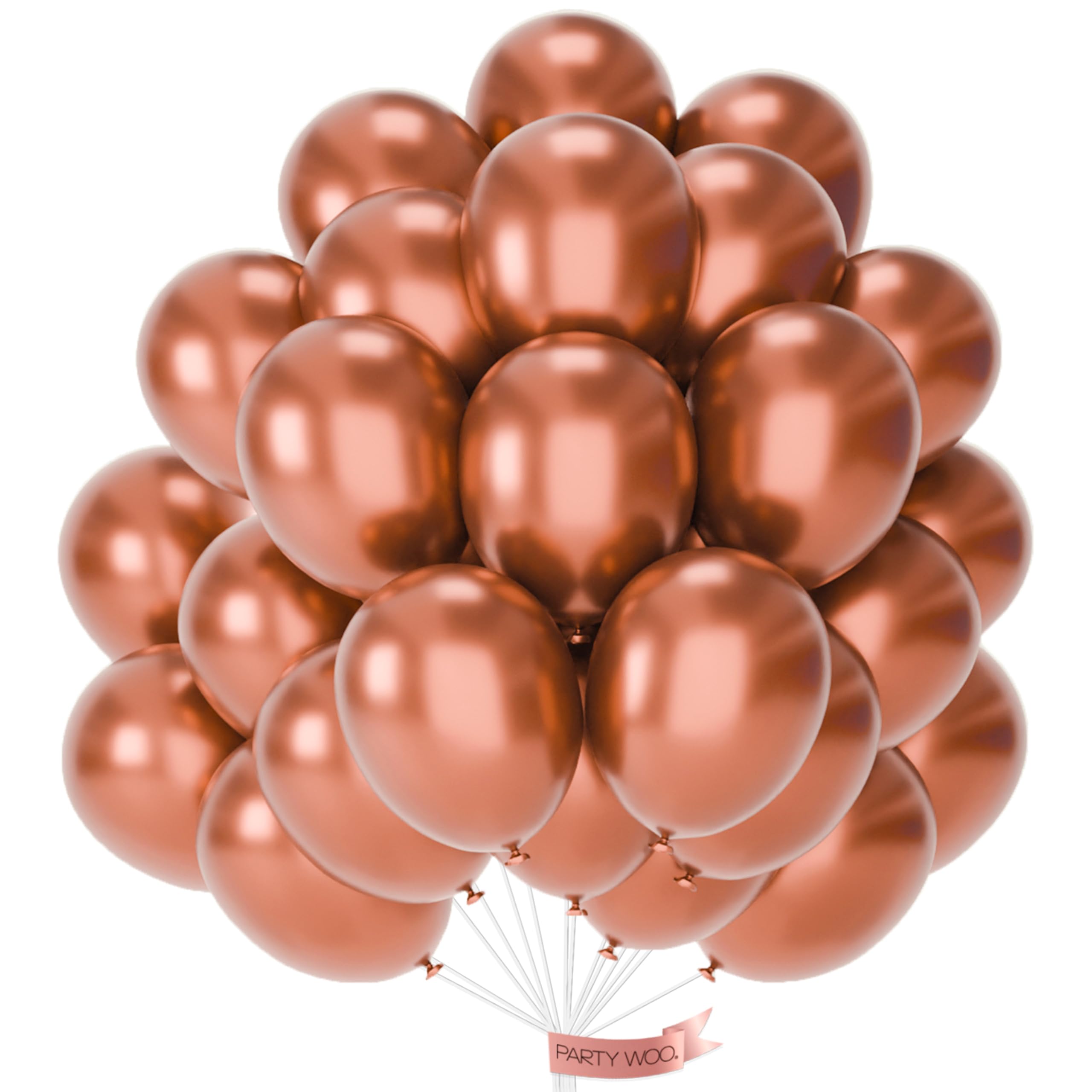 PartyWoo Copper Chrome Balloons 50pcs Metallic Brown Bronze Color 12 Inch