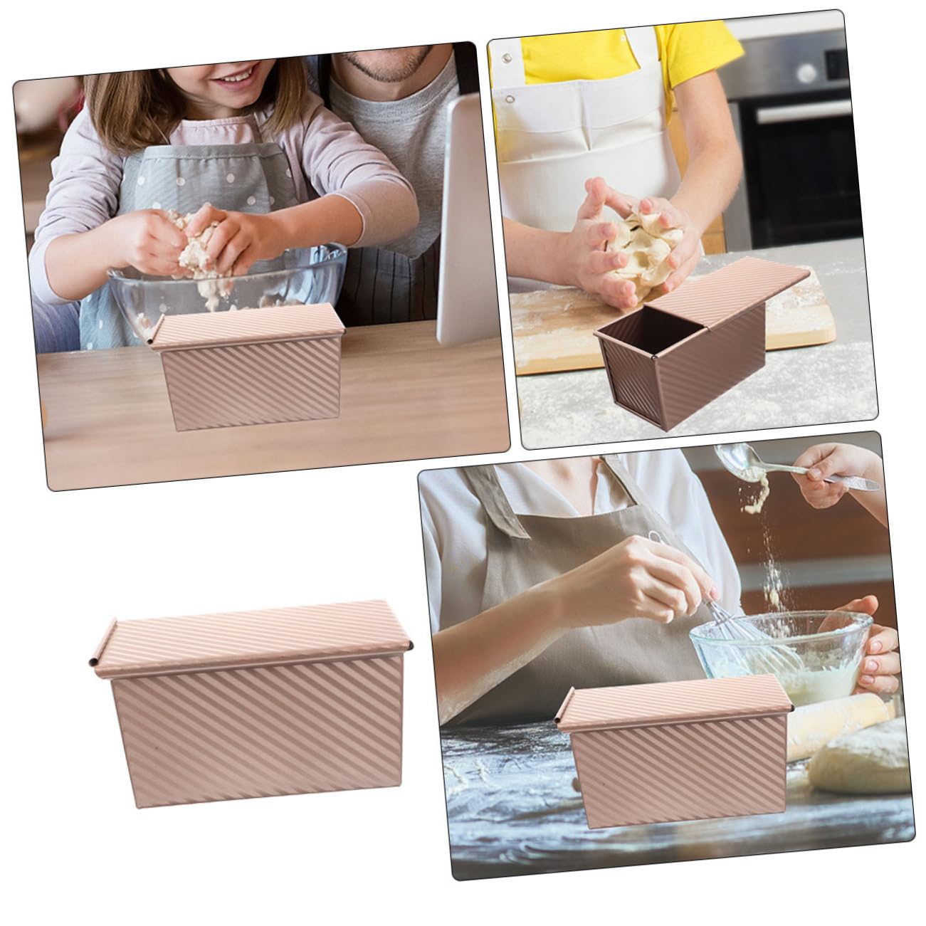 Ciieeo Toastform mit Deckel aus Kohlenstoffstahl 2 Stück Antihaftbeschichtet Rechteckig für Brotbacken Brotbackform 25cm Küche
