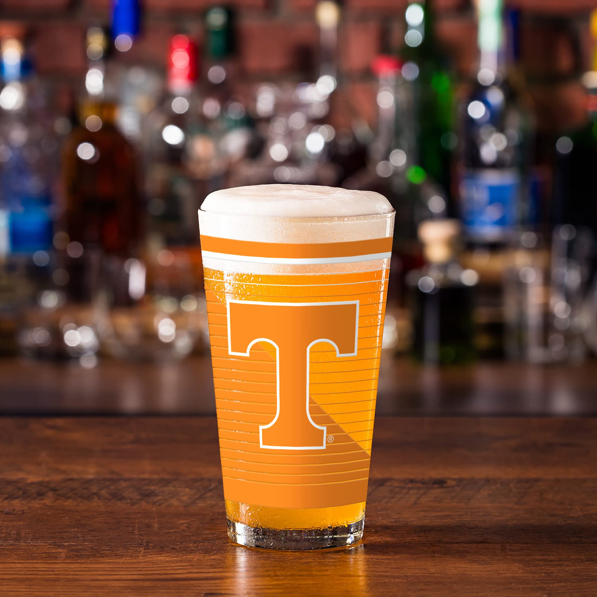 Rico Industries NCAA Tennessee Volunteers 453.6 g Pint-Gläser mit digital gedrucktem Logo, praktisches 2er Set klassische Trinkgläser für Fans, spülmaschinenfest