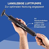 EVEREST FITNESS Labdapumpa 30 cm - Kézi Pumpa Futball, Kosárlabda, Röplabda és Kerékpár Felfújásához, 2 Tűvel és Levehető Csővel, 100g 3