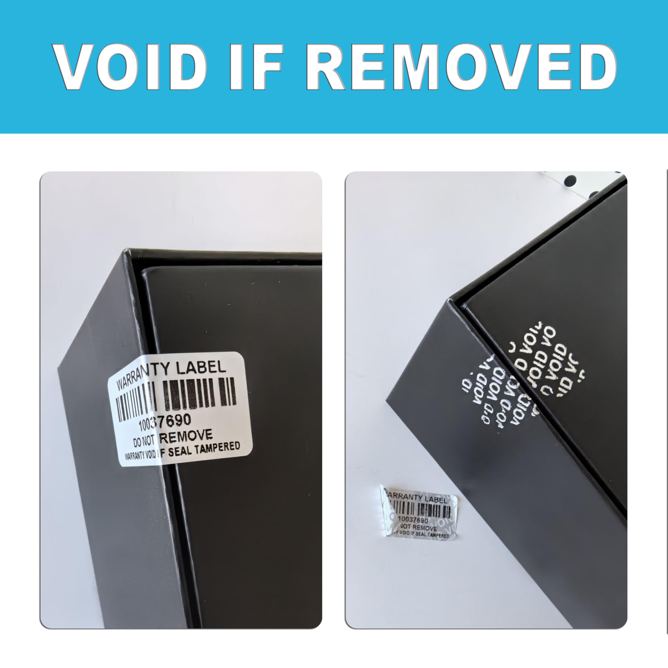 Manipulationssichere Barcode-Aufkleber mit individueller Seriennummer, Sicherheitsgarantie, Void Aufkleber, Versiegelungsetikett für Pakete (120 Stück, 4,1 x 2 cm, mattes Silber)