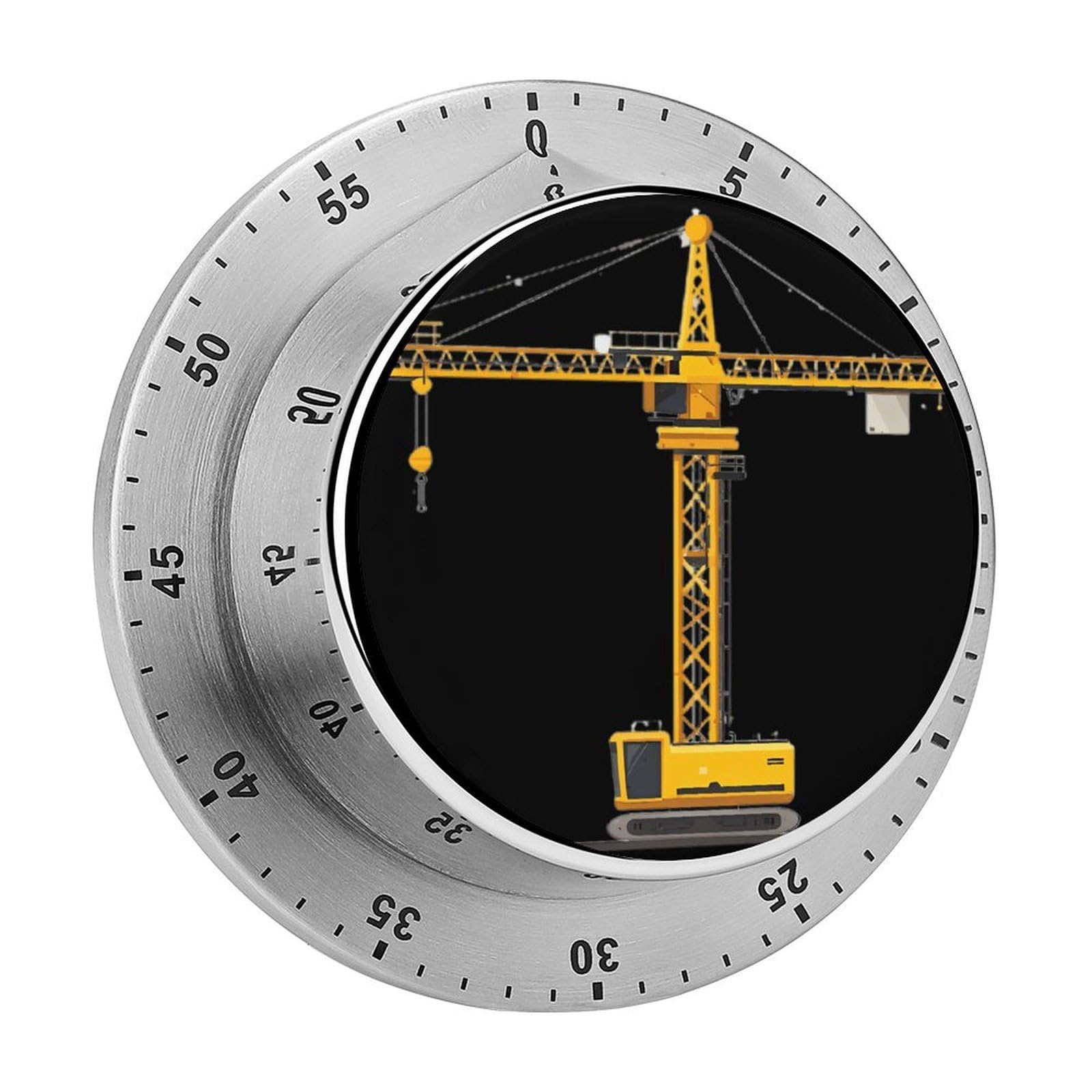 Construction Crane Mechanical Timer with Alarm for Kitchen Cooking Productivity Stainless Steel Timers