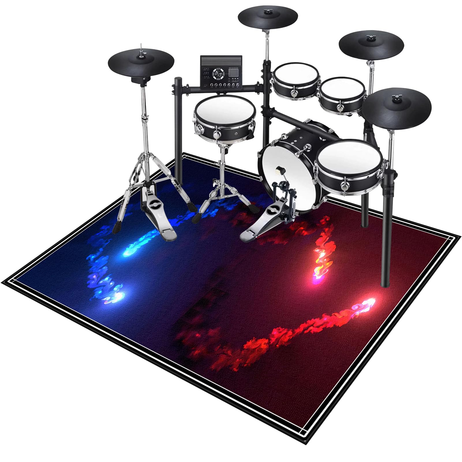140 x 120 cm Schlagzeugteppich Drum Teppich Schlagzeug Teppich Trommel Teppiche Musikinstrumente Bodenmatte Schallschutzdecke Für Bass Drum Snare Schlagzeugmatte Trommelteppich Schallschutz Teppich