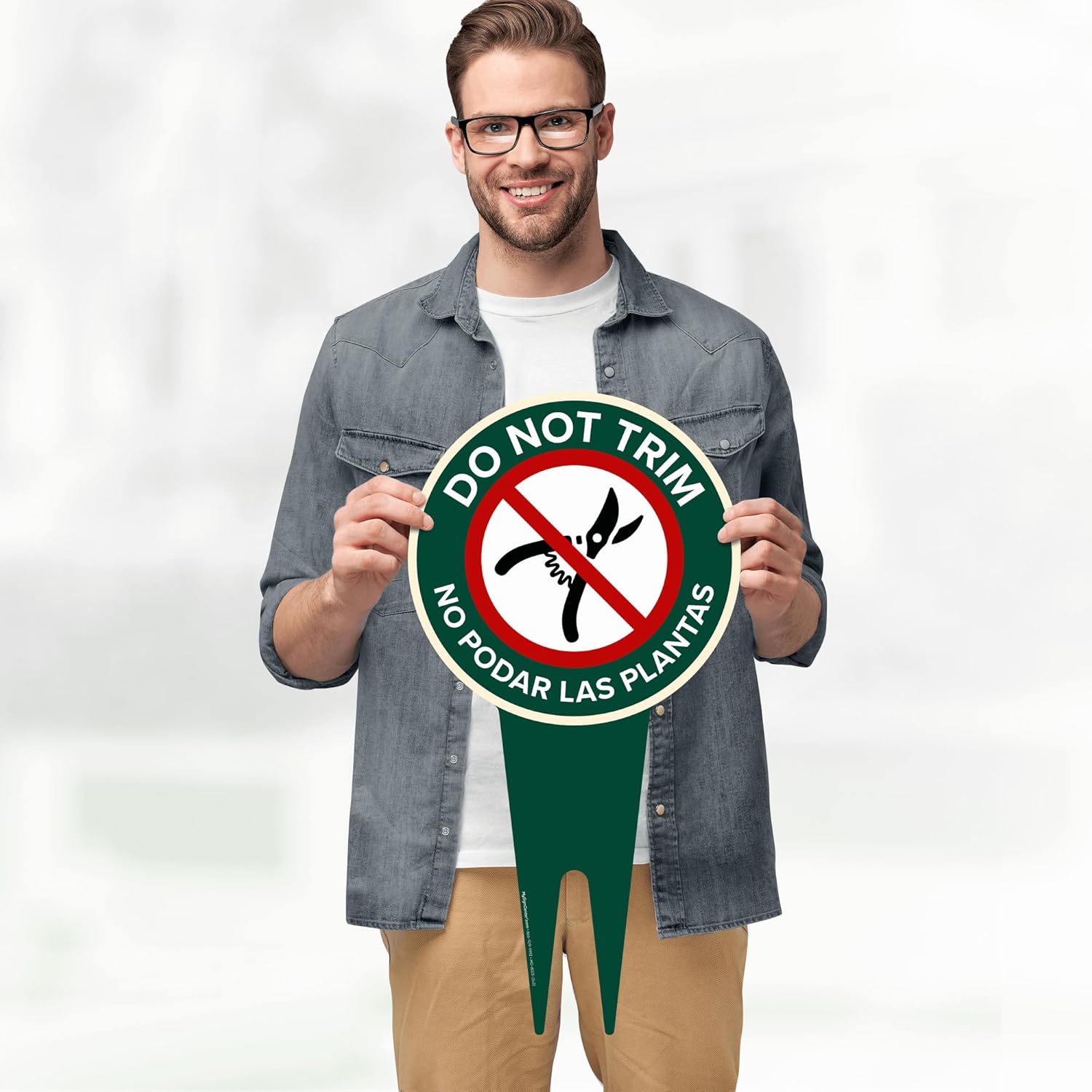Do Not Trim Sign, 11x21 Inches, Heavy Duty Integrated Ground Stakes, Indoor/Outdoor Use, Rust Free Aluminum Composite, Made in USA by My Sign center