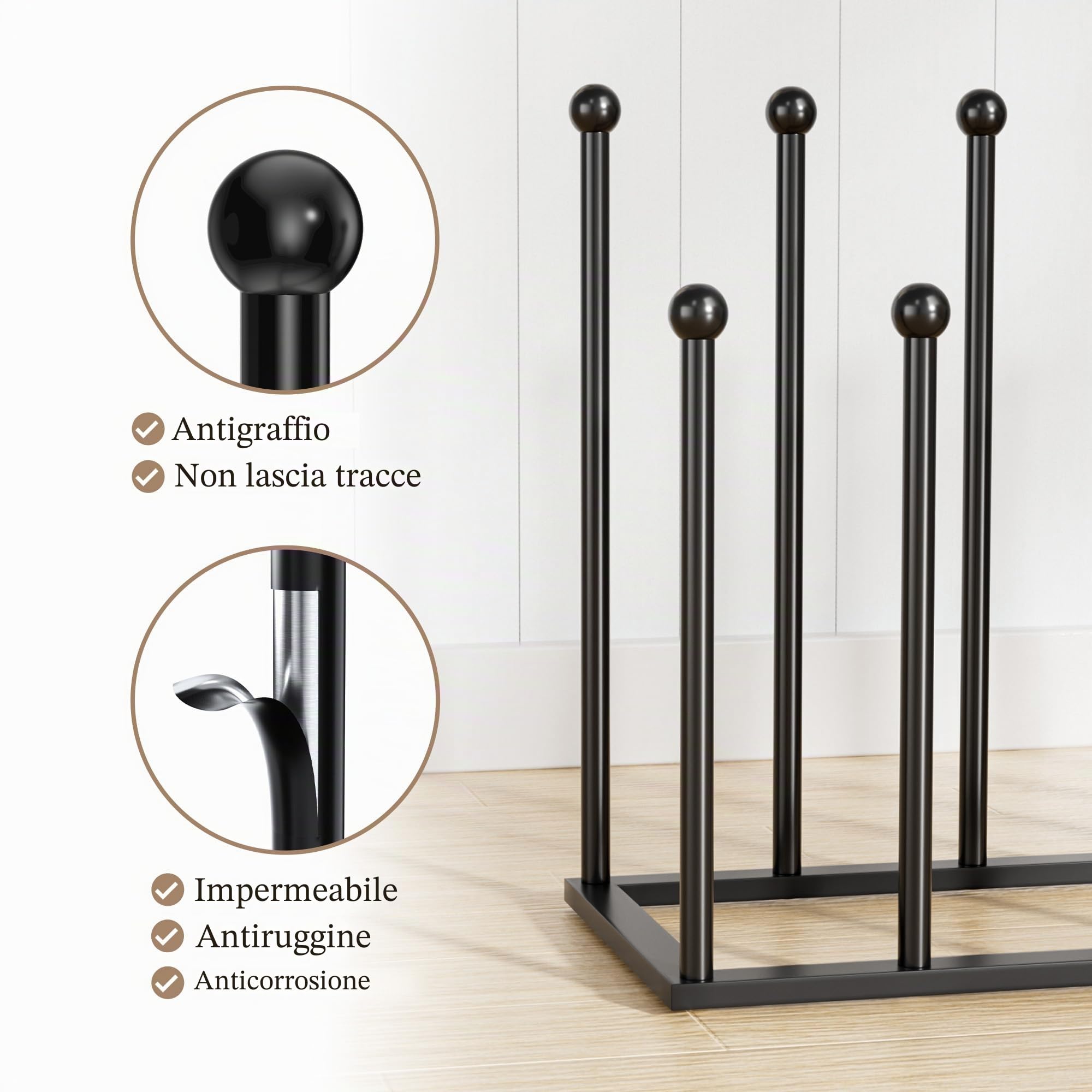 pickpiff Scarpiera Autoportante in Metallo Nero - Scarpiera per Dormitorio, Armadio, Ingresso, Camera da Letto, Patio Esterno, Corridoio, Organizer per 8 Paia di Scarponi