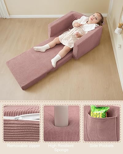 Miniatura 4 de Silla para bebés y niños, sofás blandos para bebés de 2 en 1 que se despliegan, sillas para bebés cómodas de 1 a 3 años, sofá convertible para