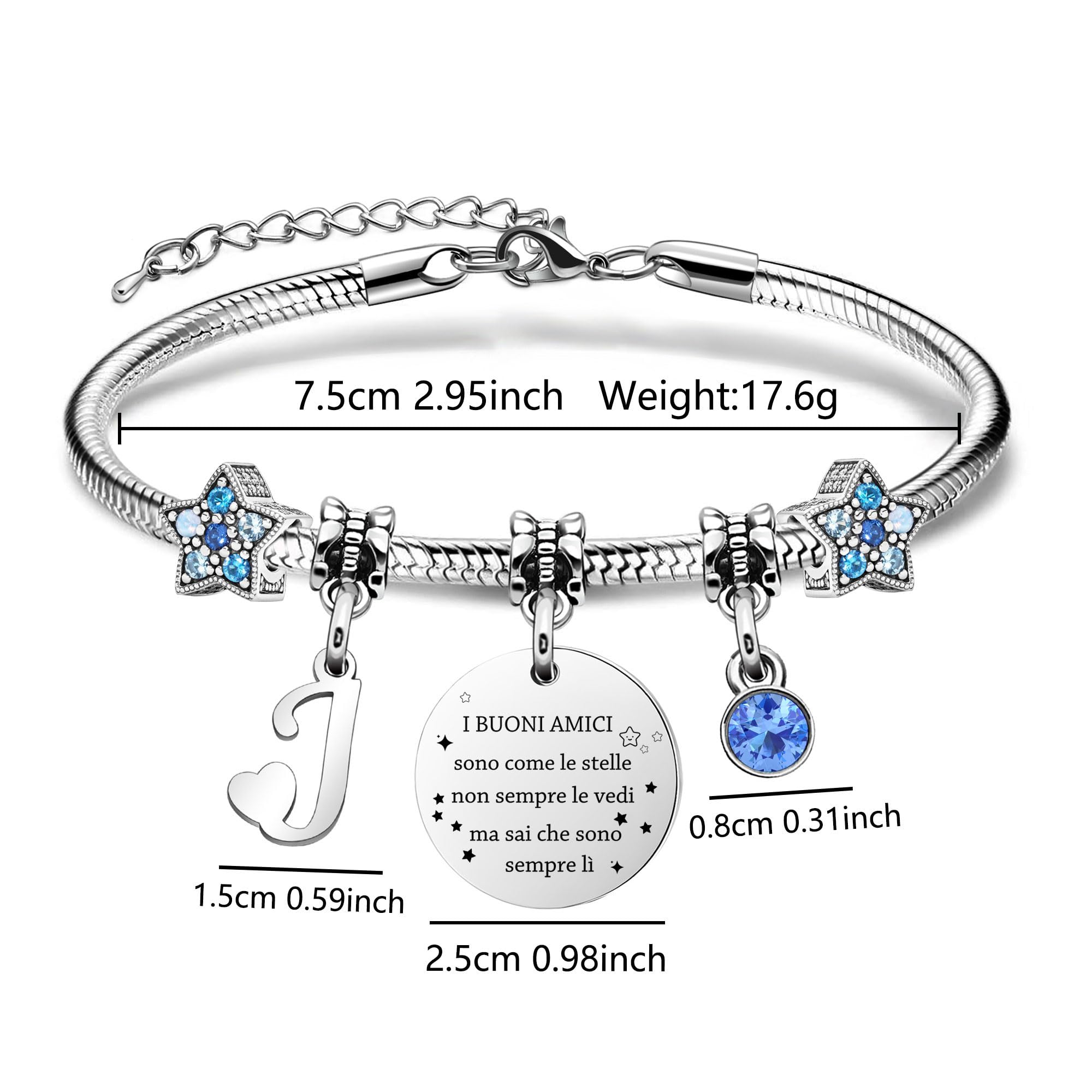 COEROW Braccialetti Delle Donne Con Lettere Iniziali-Regalo Personalizzato Per Buoni Amici,Amicizia Stella Bracciale e Ragazze Braccialetti-Nome Braccialetti Dare Sorella Collega Figlia Gioielli