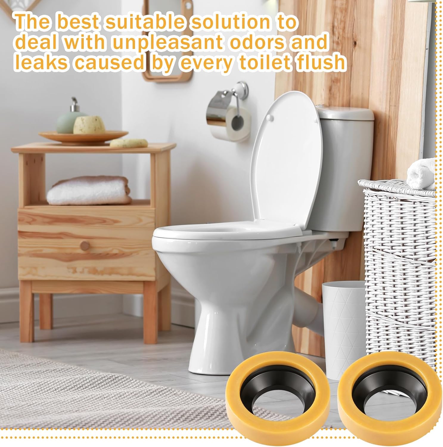 10 Pack Toilet Wax Ring Extra Thick Toilet Bowl Wax Ring Gasket Fits 3-inch and 4-inch Waste Line—Effectively Prevent Gas, Odor and Watertight Leakage Toilet Wax Ring Kit for New Install Re-seat