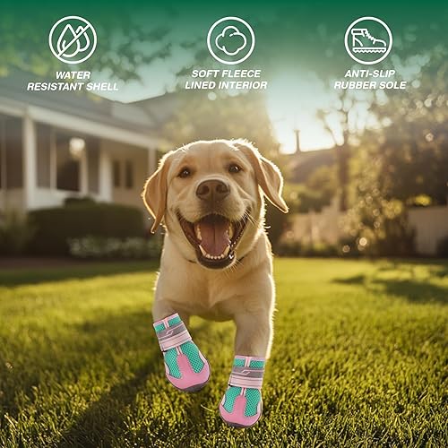 Miniatura 5 de Zapatos para perros pequeños, botas para cachorros para nieve de invierno, pavimento caliente, botines para perros y protectores de patas, talla 1