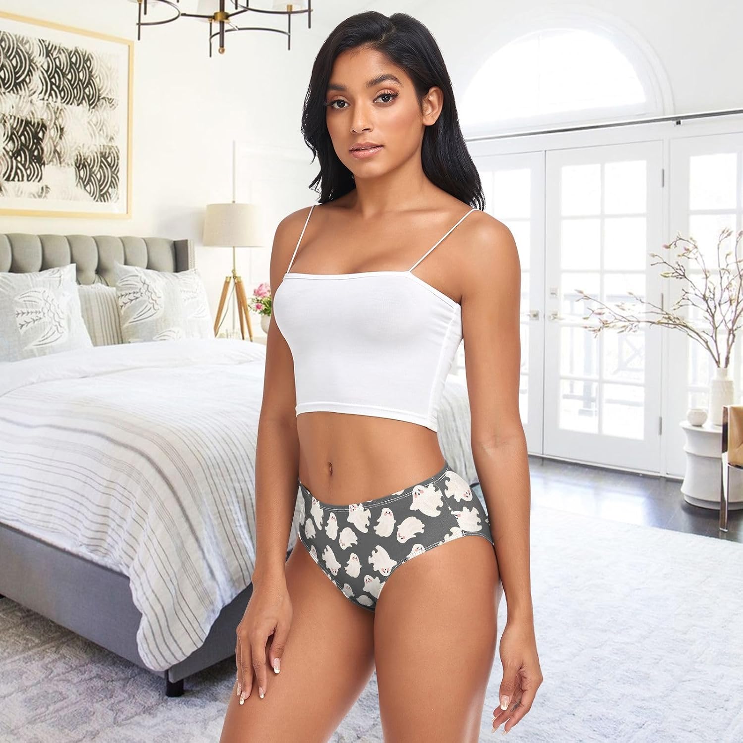 vvfelixl Cool Shark Text Blue Panties for Women Women Underwear Cheeky Panties for Women XS