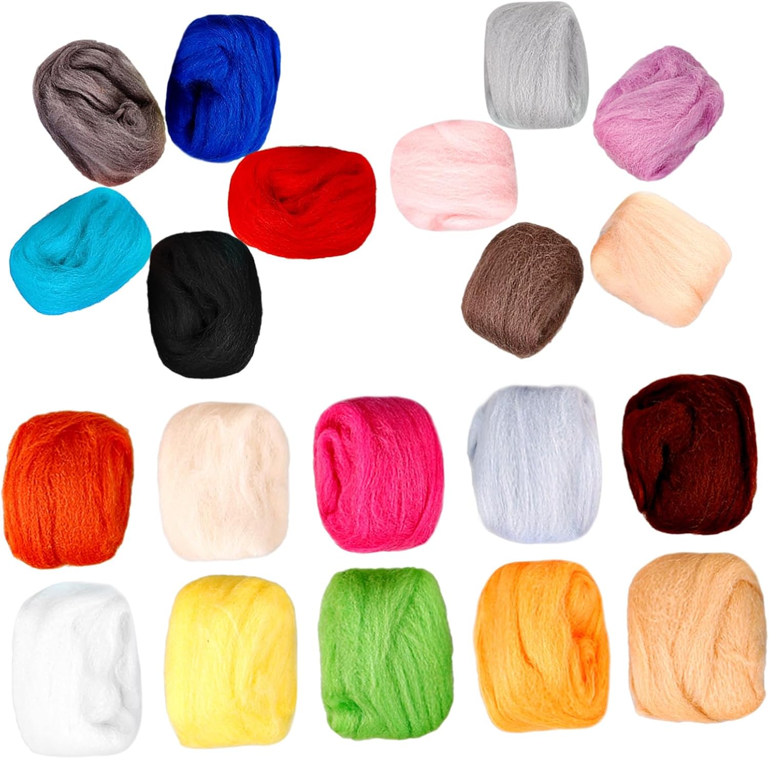 DOITOOL 1bag Convenient Felting Kit of Needle Felting Wool Handmade Roving Wool for DIY Craft Making
