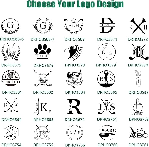 Miniatura 5 de Drawelry Sello personalizado para pelotas de golf, sello de marcador de pelota de golf personalizado con monograma reutilizable, impermeable,