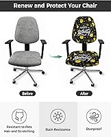 Vista 2 de Fundas para silla de oficina de 2 piezas, fundas elásticas para silla de computadora, fundas universales giratorias para sillas de escritorio