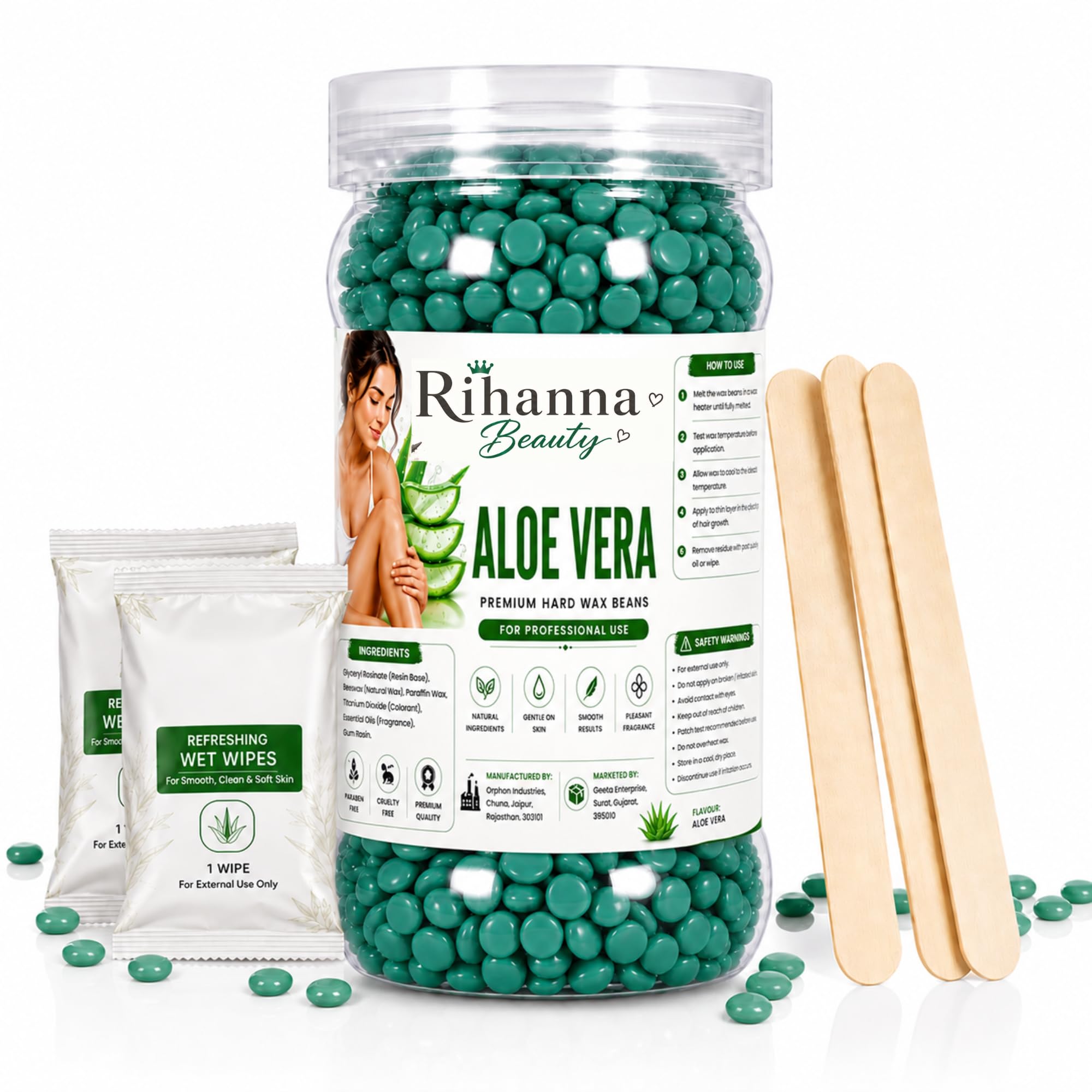 Aloe Vera Hard Brazilian Wax Beans 75g by RIHANNA BEAUTY | Stripless Painless Hair Removal Beads for Women & Men | Soft on Sensitive Skin | Face, Arms, Legs, Bikini & Underarms-image-31